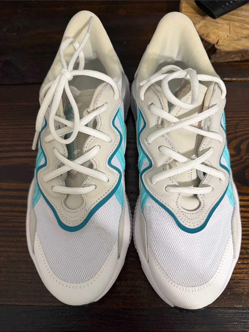 adidas Women’s White & Teal Retro-Style Sneakers - Picture 3 of 4
